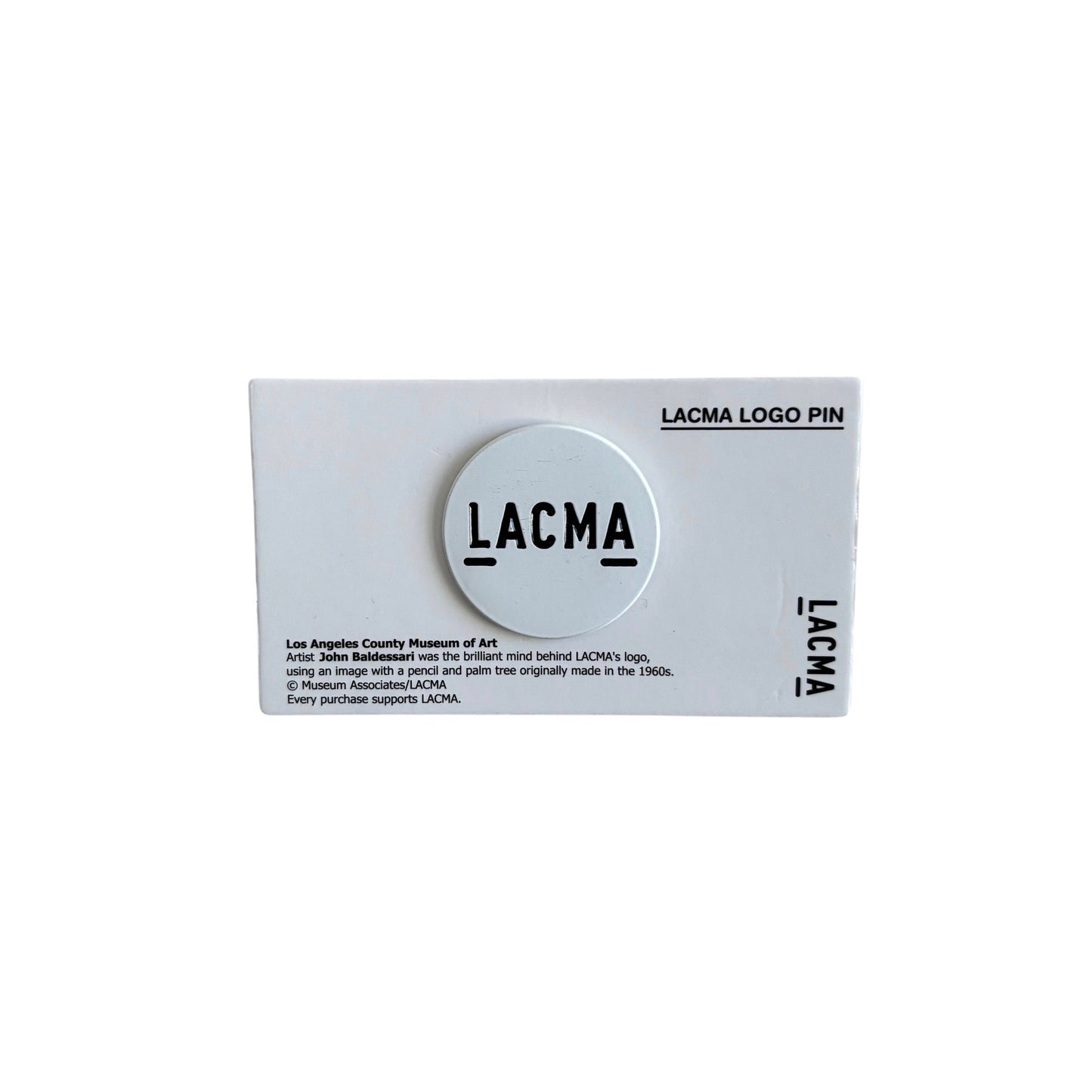 LACMA Round Black and White Enamel Pin