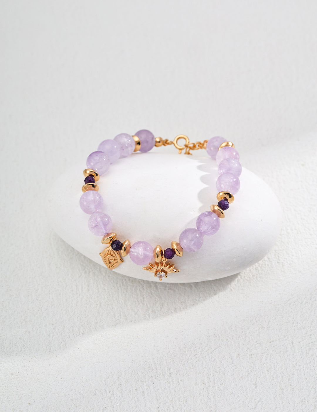 Lavender amethyst bracelet (natural crystals have color differences in different batches) SL0157-2