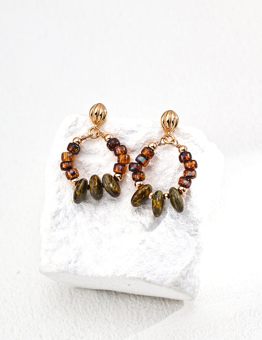 Vintage Illusion Glass Bead Earrings E01327-2