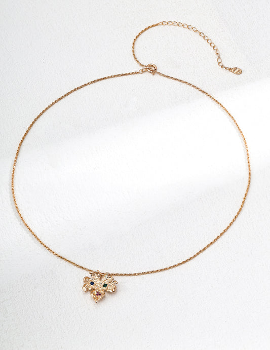 Vintage Zirconia Pendant Necklace D0630-2