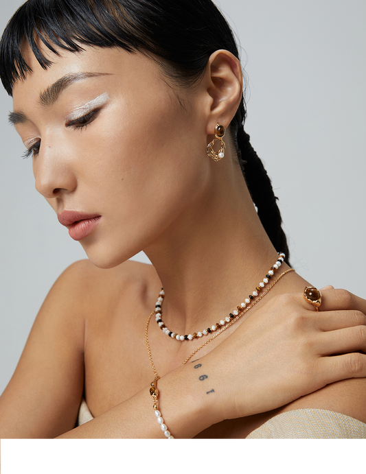 Sterling Silver Tiger Eye Necklace D0367