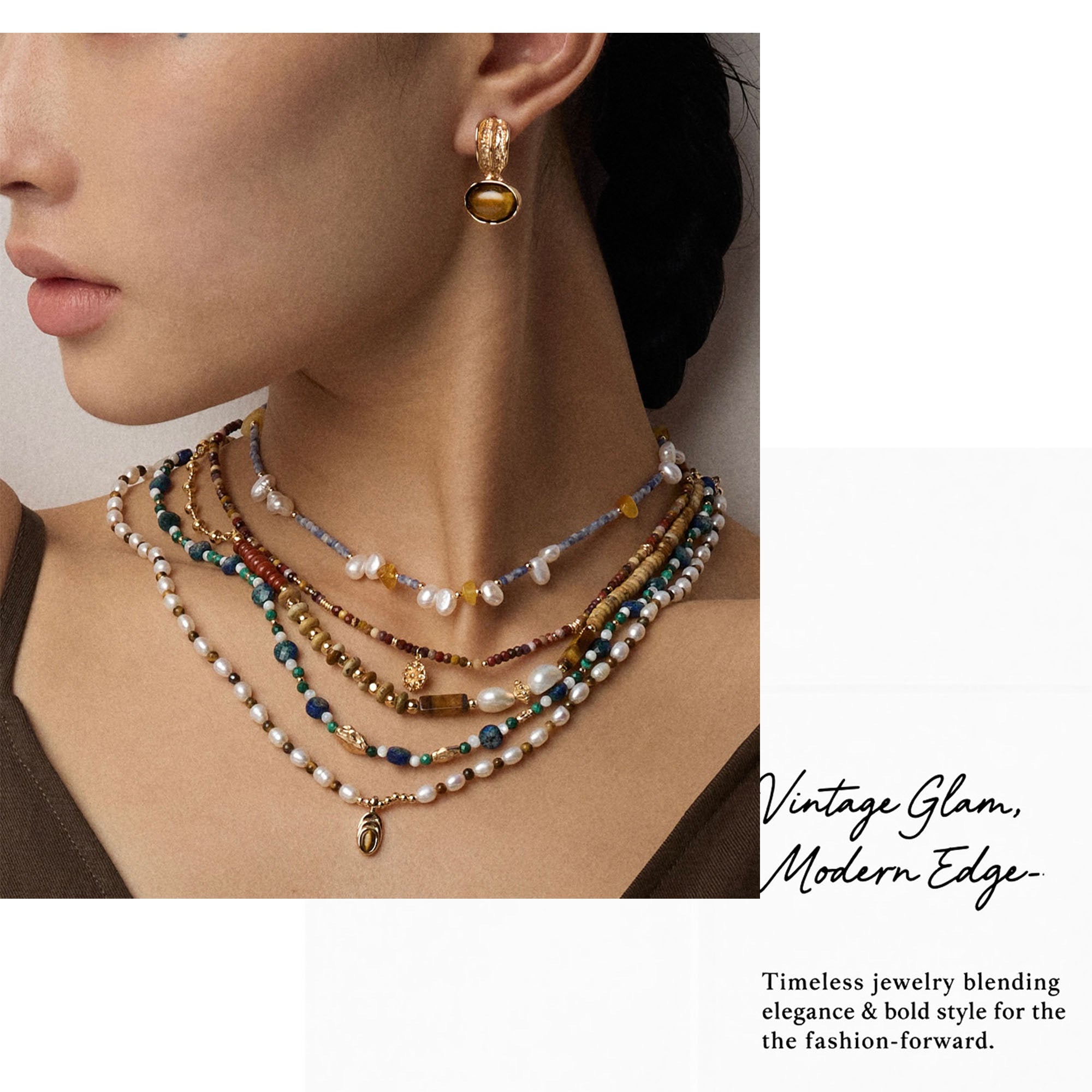 Layered sterling silver necklace with minimalist pendant