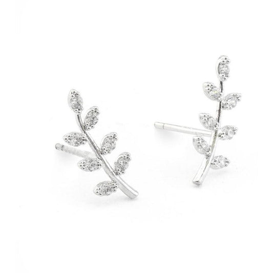 Leaf Earrings in Silver