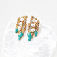Fashion Pearl Zircon Glaze Drop Earrings E01257-2