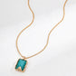 Simple Amazonite Pendant Necklace D0654-2