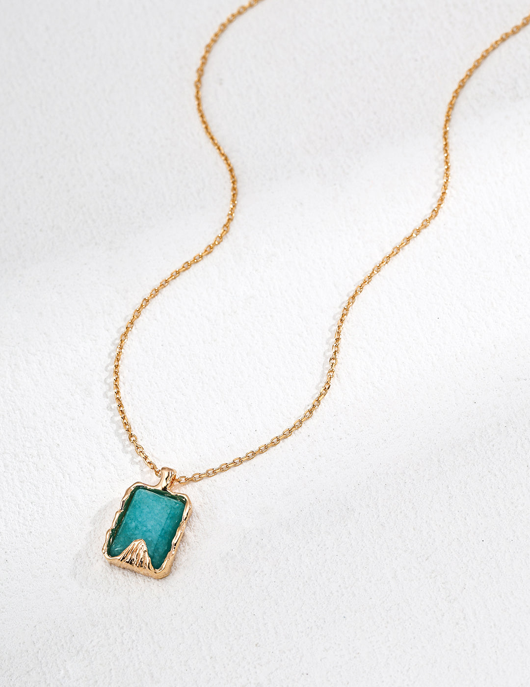 Simple Amazonite Pendant Necklace D0654-2