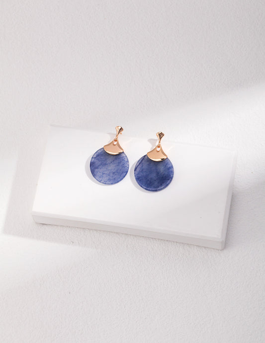 Vintage Blue Aventurine Earrings E0958
