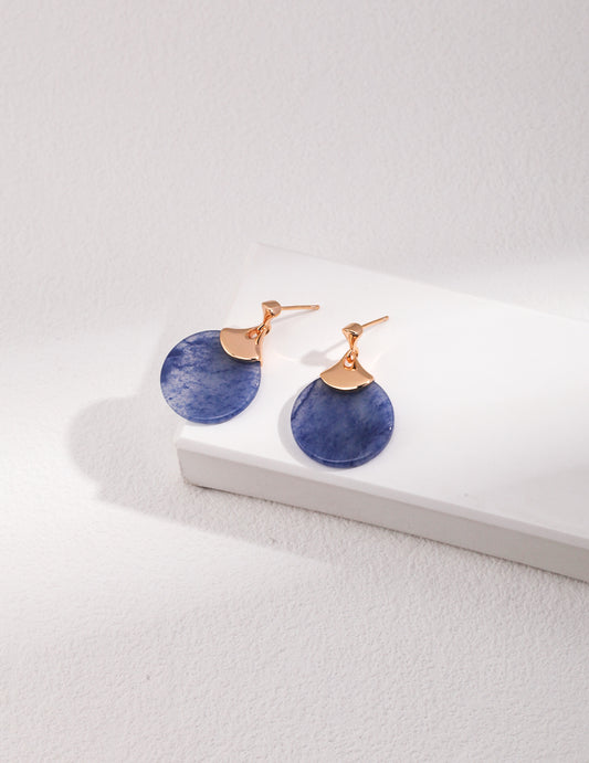 Vintage Blue Aventurine Earrings E0958