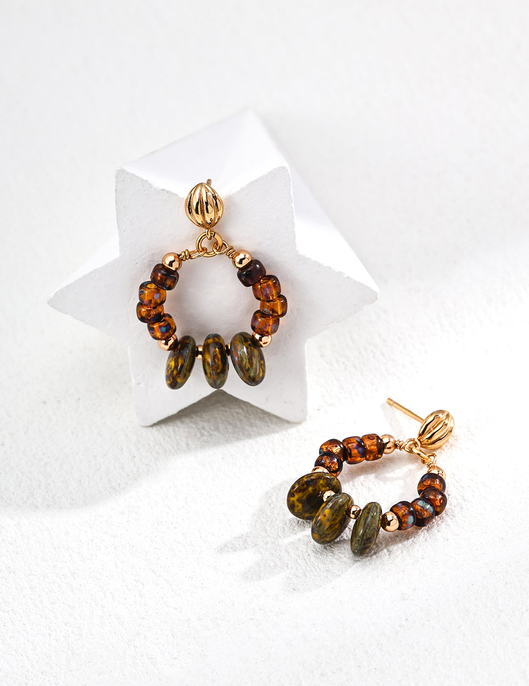 Vintage Illusion Glass Bead Earrings E01327-2