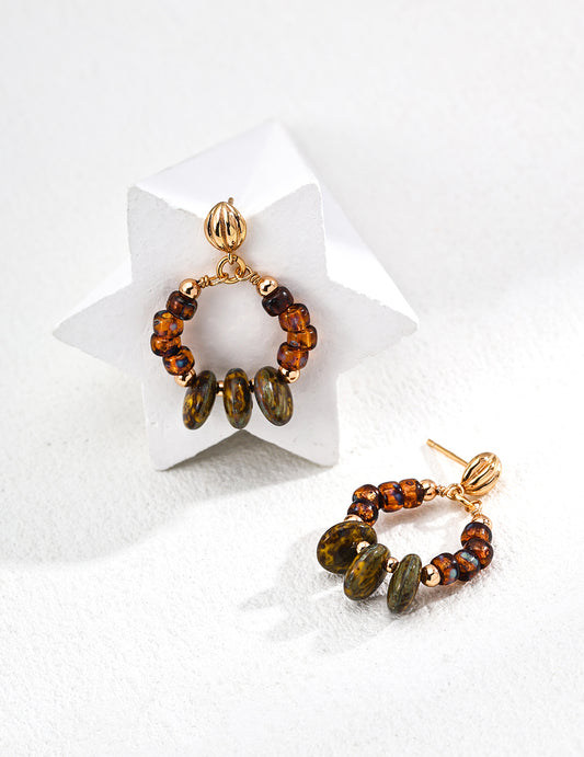 Vintage Illusion Glass Bead Earrings E01327-2