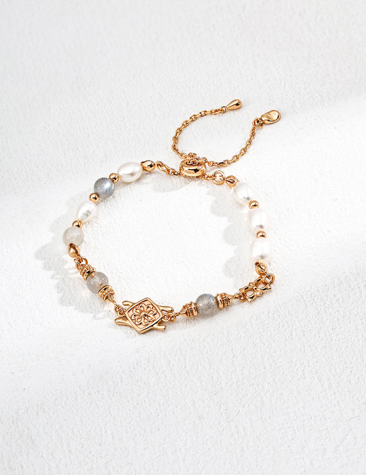 Vintage Natural Pearl Grey Moonstone Bracelet SL0214-2