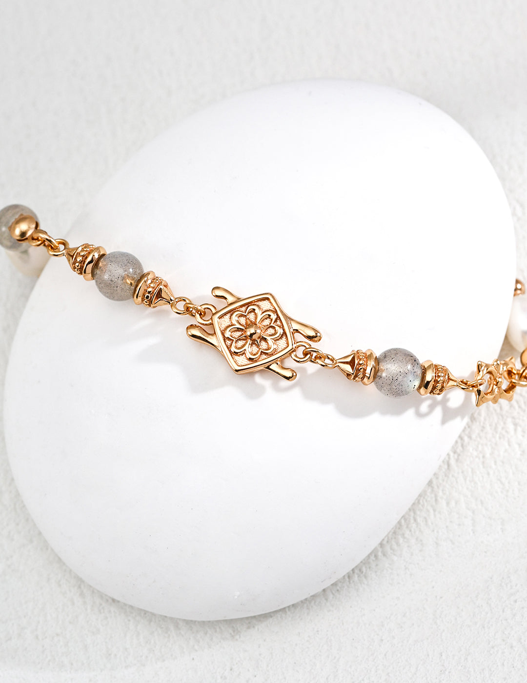 Vintage Natural Pearl Grey Moonstone Bracelet SL0214-2
