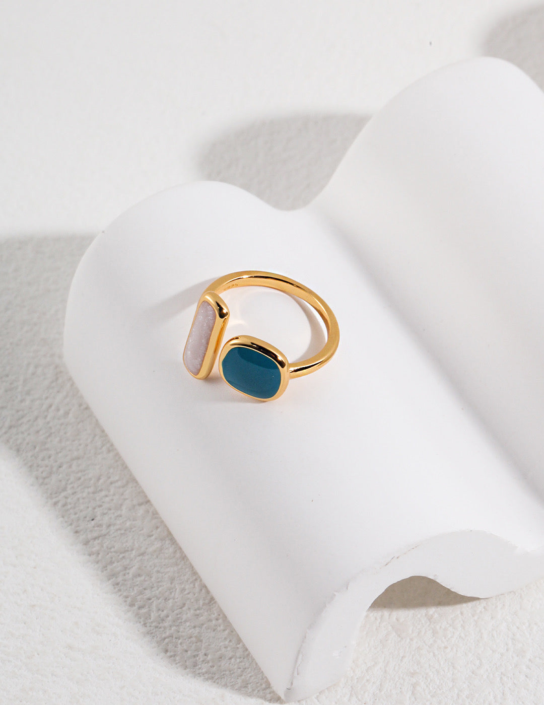 Sweet macaron color high-grade Morandi glaze drip ring J0194