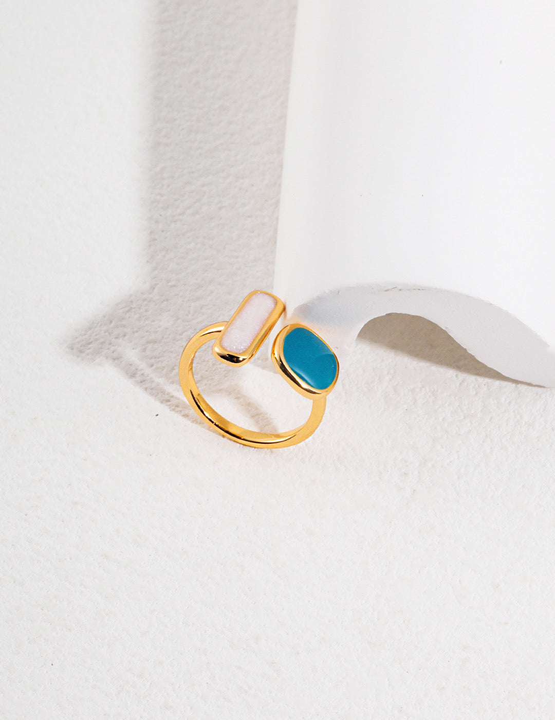 Sweet macaron color high-grade Morandi glaze drip ring J0194
