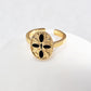 Vintage Black Drip-Glaze Ring J0232-2