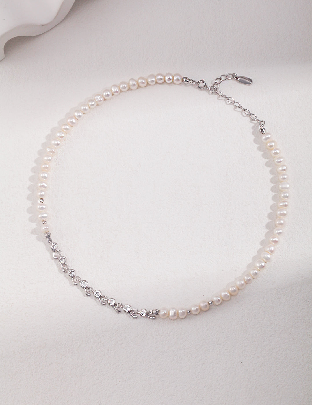 Sterling Silver Pearl Necklace D0388