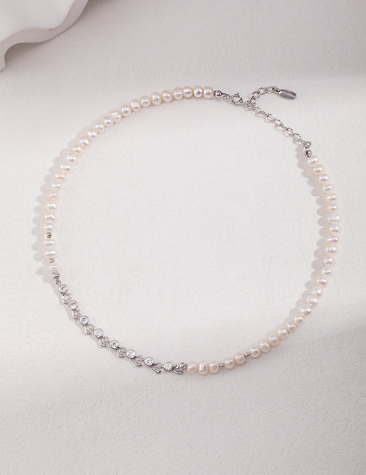 Sterling Silver Pearl Necklace D0388