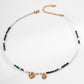Vintage Design Natural Pearl Malachite Turquoise Necklace D0619-2