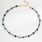 Natural Malachite Lapis Lazuli Purple Butterfly Pearl Necklace D0565-2
