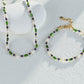 Vintage Rice Pearl Shell Olive Pearl Lapis Lazuli Necklace E0657-2